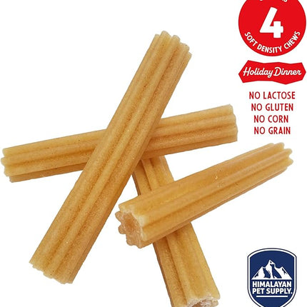 Himalayan Dog Chew Churro Holiday Dinner | Grain and Lactose Free Treats with Digestible Ingredients | Natural Chew Sticks for Dogs | Soft Dental Chews for Dogs to Support Oral Hygiene and Gut Health
