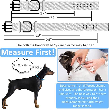 Buckle Dog Collar, 2 Wide Adjustable Nylon Military Tactical Dog Collars, 2-Rows D Ring Heavy Duty Dog Collar