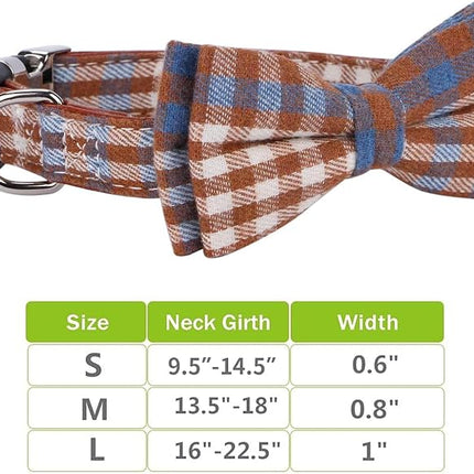 Faleela Soft &Comfy Bowtie Dog Collar,Detachable and Adjustable Bow Tie Collar,for Small Medium Large Pet (Small (Pack of 1), Blue and Whit)