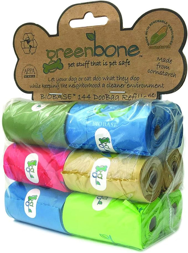 BioBase Pet Poop Bags - 12 Rolls, 144 Bags - 13 Inch x 9 Inch