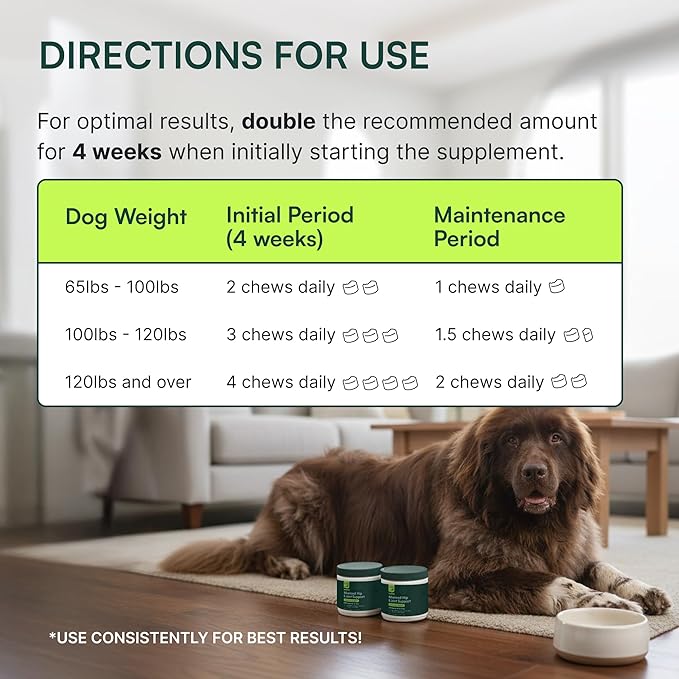 Wuffes Chewable Dog Hip & Joint Supplement - Glucosamine & Chondroitin Chews - Dog Joint Supplements & Vitamins - Extended Joint Care (Large Breed (Over 65 lbs), 60 Chews (Pack of 2))