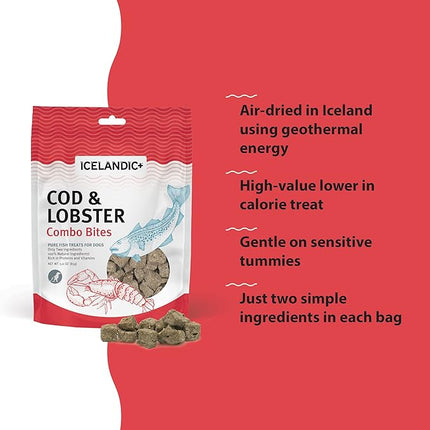Icelandic+ Cod & Lobster Combo Bites Dog Treat 3.0-oz Bag