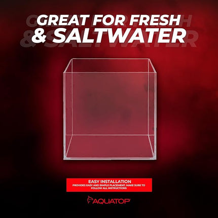 Aquatop High Clarity Low Iron Glass Cube Aquarium, 7.1 Gallon – 5mm Thick Glass – Slim Design – Ideal for Fresh & Saltwater – Desktop Tank with Silicone Sealing