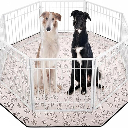 Qeils Reusable Puppy Pads, Washable Pee Pads for Dogs, Specifically Designed for 8 Panels for Dog Playpen Kennel Waterproof Non Slip Wee Wee pad, Absorbent Training Pads Extra Large