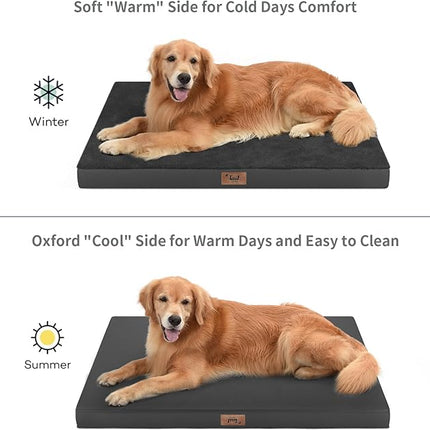 Plush Dog Bed for Medium Dogs, Waterproof Dog Crate Mat Orthopedic Egg Crate Foam Pet Bed with Washable Removable Oxford Cover, Black