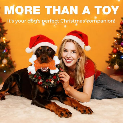 6-Pack Dog Toys for Aggressive Chewers Large Breed, Tough Bones, Nylon Puppy Teething Chew Toys Medium Dogs, Heavy Duty Peanut Butter Flavor Toys