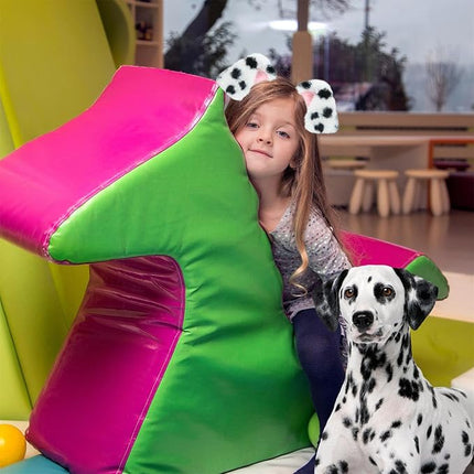 Beviliu Animals Ear Realistic Dalmatian Dog Ears Headband Fluffy Cat Bunny Pig Hairband Halloween Christmas Costume for Washing Makeup Cosplay Party