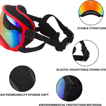 Large Dog Sunglasses, Dog Goggles with Adjustable Strap UV Protection Winproof Dog Puppy Sunglasses, Suitable for Medium-Large Dog Pet Glasses, Dogs Eyes Protection