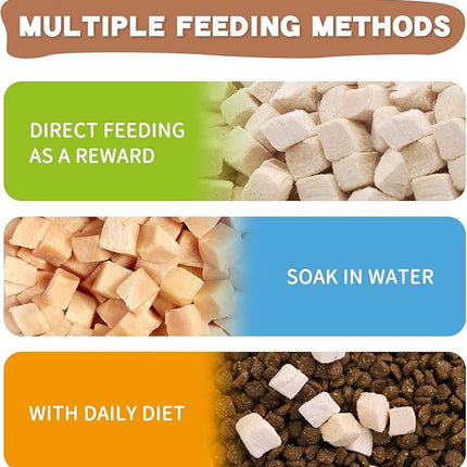 Freeze Dried Raw Cat and Dog Treats, Healthy Limited Ingredient Chicken Cube Weight Control Traing Treats for Small Dogs Cats (Chicken)