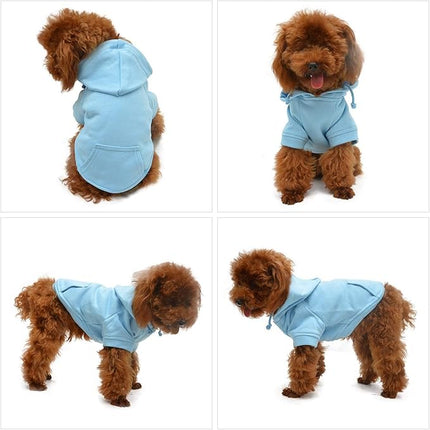 Lovelonglong Blank Basic Hoodie Sweatshirt for Dogs 100% Cotton Fits Small Medium Dachshund Large Dog Sky-Blue XL