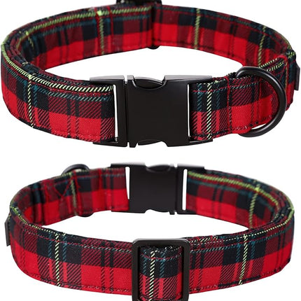 Lionet Paws Christmas Dog Collar with Flower, Dog Flower Collar with Metal Buckle for Dogs, Adjustable Comfortable Dog Collar Girl Gift, L, Neck 16-24 in