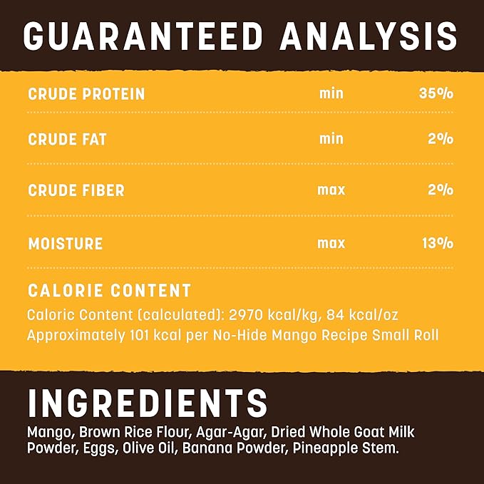 Earth Animal No-Hide Rolls Mango Vegetarian Recipe Small Natural Rawhide Alternative Dog Chews - 6 Count Value Pack