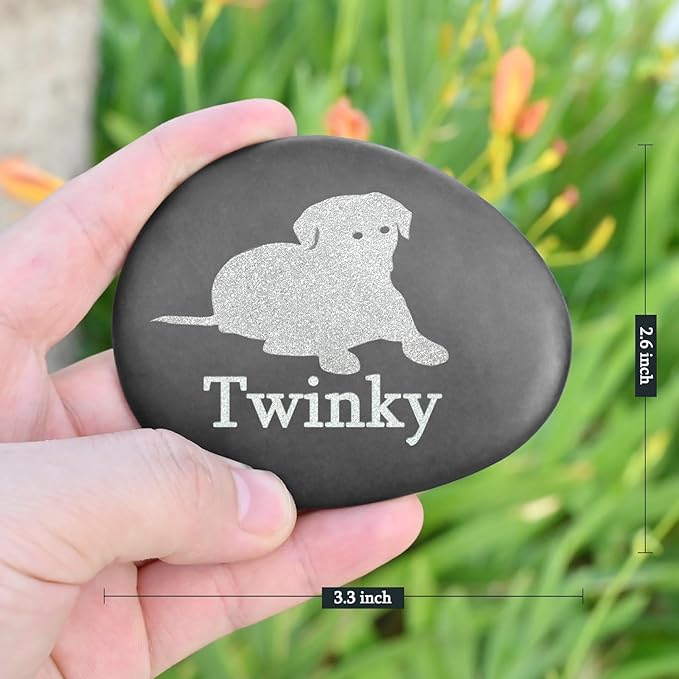 Personalized Pet Memorial Stone for Dog - in Memory of Dog Gifts - Pet Memorial Gifts - Loss of Dog Sympathy Gifts - Personalized Dog Memorial Gifts for Loss of Dog - Dog Grave Markers