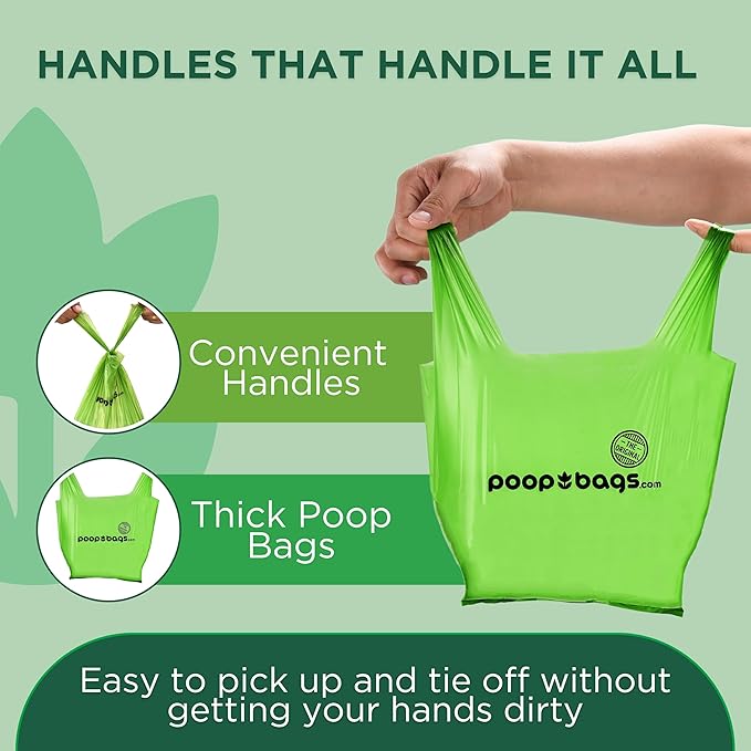 The Original Poop Bags® Dog Waste Bags with Handles, 38% Plant-Based, Heavy-Duty & Leak-Proof, 300 Count