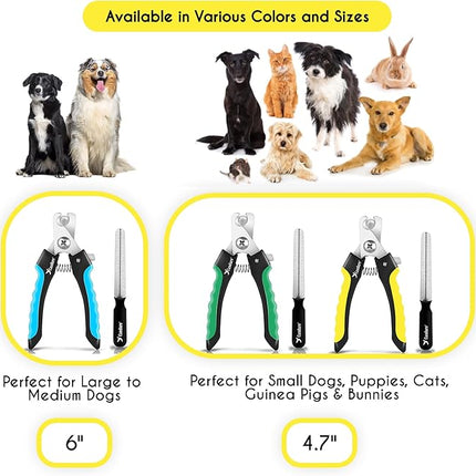 Candure Dog Nail Clippers for Pet Grooming - Professional Cat Nail Trimmers Suitable for Small to Medium Breeds with a Safety Guard & Nail File