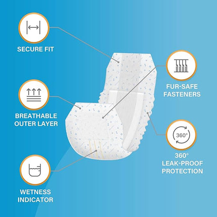 All-Absorb Male Dog Wrap, Large | 50 Count | Pack of 2