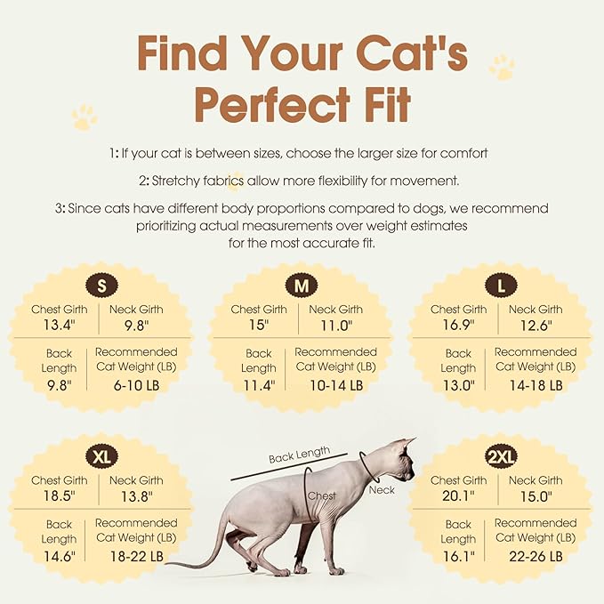 DENTRUN Cat Sweater Winter Clothes - Plush Fleece Coat with Cotton Lining, Anti-Static, Front Legs Kitten Pajamas, Stretch Ribbed Cuffs for Warmth, Cozy Christmas Outfit for Small Medium Large Cats