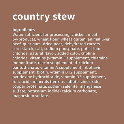 Amazon Basics Wet Dog Food Variety Pack, Country Stew Flavor and Cuts in Gravy with Beef, Made with Natural Ingredients, 13.2oz Cans (Pack of 12)