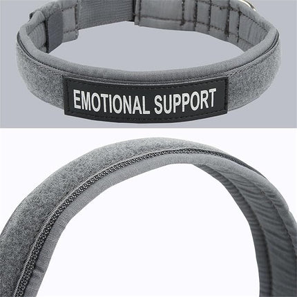 EXCELLENT ELITE SPANKER Tactical Small Puppy Dog Collar Nylon Adjustable Heavy Duty Military for Small Medium and Large Dogs Pet Soft Padded Dog Collar(Gry-M)