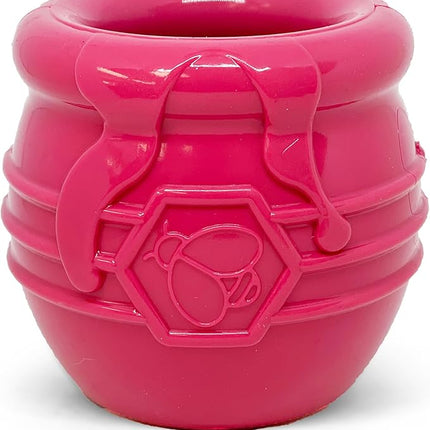 SodaPup Honey Pot – Durable Dog Treat Dispenser & Enrichment Toy Made in USA from Non-Toxic, Pet Safe, Food Safe Natural Rubber Material for Mental Stimulation, Problem Chewing, Calming Nerves, & More