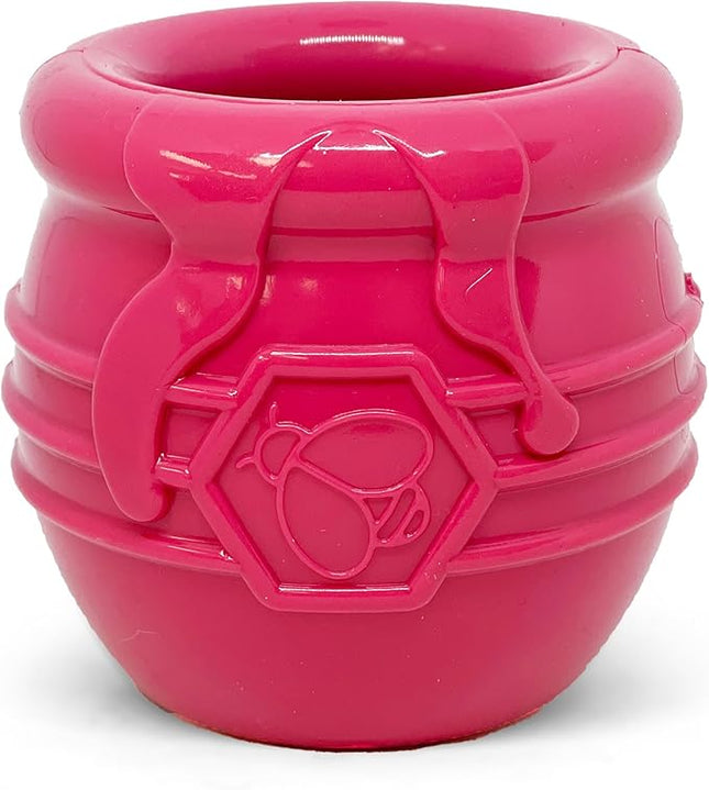 SodaPup Honey Pot – Durable Dog Treat Dispenser & Enrichment Toy Made in USA from Non-Toxic, Pet Safe, Food Safe Natural Rubber Material for Mental Stimulation, Problem Chewing, Calming Nerves, & More