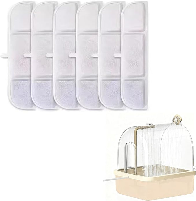 Bird Bath for Cage Filter Pad, Indoor Cockatiel Bathtub Shower Filter, Parrots Shower Accessories for Bird Bath Cage, Automatic Cleaning Supplies Shower Room Filter