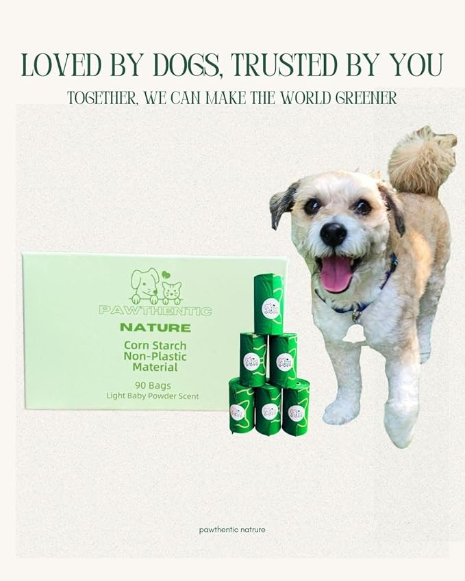 Compostable Dog Poop Bags – 90 Count Value Pack, Extra-Thick 18 Micron, Leak-Proof & Plant-Based, Light Scent, Biodegradable & Eco-Friendly for Dogs & Cats – USA Owned