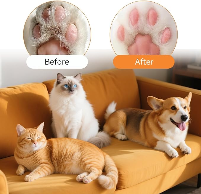 Dog Paw Hair Trimmer, Paw Trimmers for Dog's Feet, Rechargeable, Waterproof, Spare Blade, LED Display, Suitable for Cats & Dogs, Shaver for Paws Eyes Ears Face Buttocks, Dog Grooming Clippers
