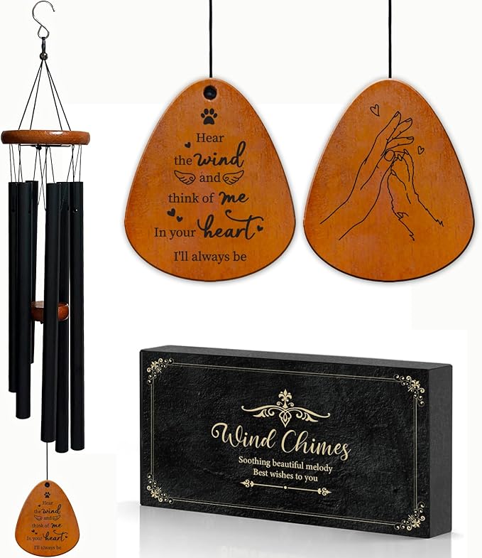 Pet Memorial Wind Chimes Dog Memorial Gifts Loss of Pet Sympathy Gift Sympathy Bereavement Gifts in Memory of Dog Cat Wind Chimes for Outside Remembrance Gift
