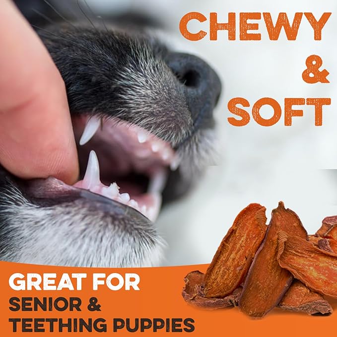 Sweet Potato Slices For Dogs - Soft & Chewy - Single Ingredient Dog Treats, Healthy 100% Natural Sweet Potato Dog Treats With No Added Preservatives - Softer & Great For Puppies Or Senior Dogs (2lb)