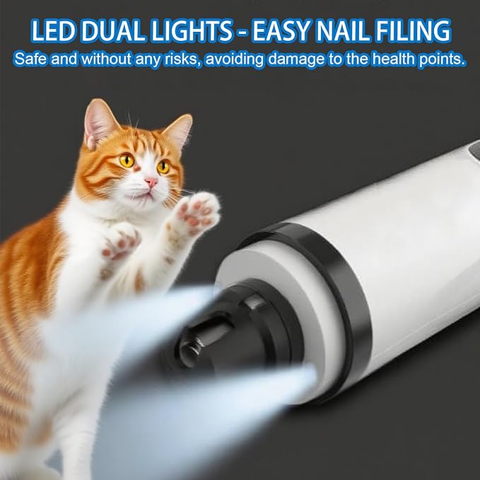 2025 Upgraded Silent Groom Pro Nail Grinder,3-Speed Dog Nail Trimmer with 2 Replacement Grinding Heads,Pet Paws Grooming Smoothing Tool for Cats and Dogs