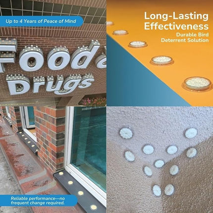 Bird Barrier Optical Gel 24 Pack | Natural Multisensory Bird Deterrent | Easy Installation | Discreet Appearance | Long-Lasting Solution | Repels Birds on Roofs, Beams Signs, Soffits, Ledges, and More