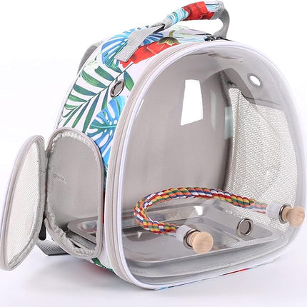 Bird Carrier Backpack with Rope Perch, Portable Bird Travel Carrier Backpack (Multi-Colored, Bird Carrier)