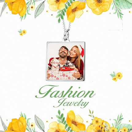 LONAGO Full Color Photo Picture Personalized Necklace Custom Etched Dog Tag Image Pendant with Message Name