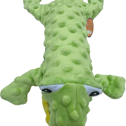 SPOT Skinneeez Extreme Stuffers Frog - Stuffing Free Dog Toy With Squeaker & Rip Stop Mesh Lining for Durability - Insert Plastic Bottle for Extra Crunch, For Small to Medium Puppies & Dogs - 14in