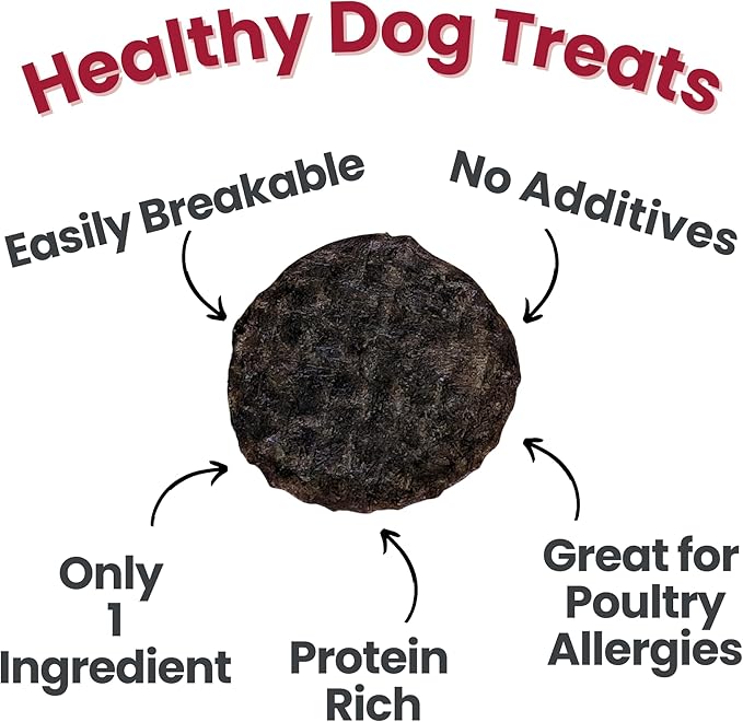 Farm To Pet - Dog Training Treats - 12 oz Beef Chips, Single Ingredient, Lean, All Natural, Healthy Dog Treats for Small, Medium, Large Breeds, & Puppies, Made in USA