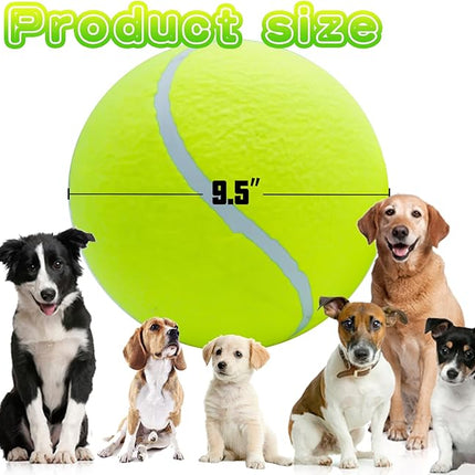 Big Tennis Ball for Dogs, Giant Dog Tennis Ball Toy Large Outdoor Sports Gift for Small Medium Large Dog (Yellow, 9.5 inch)