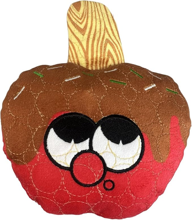 Bite Force -Durable & Strong Dog Toy Candy Apple Buddy with Squeaker, Kevlar-Reinforced for Aggressive Chewers for Small Medium Large Dogs - red.