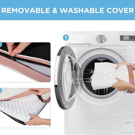 Sunheir Orthopedic Dog Bed for Extra Large Dogs, Waterproof Deluxe Plush Dog Crate Bed with Removable Washable Cover & Anti-Slip Bottom, Egg Crate Foam Pet Bed Mat, 41 x 27 Inches, Pink