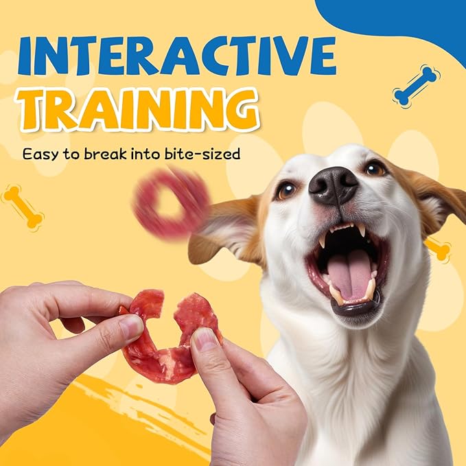 gazeupon Dog Treats Duck Jerky Rings, Natural Duck Breast, Healthy Training Rewards for Dogs w/Glucosamine Chondroitin