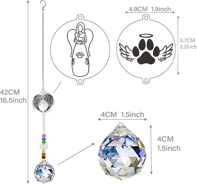 Dog Memorial Gifts for Loss of Dog, Pet Sympathy Gifts Crystal Window Suncatcher,Bereavement Memorial SunCatcher,Remembrance Pet Passing Away Loss(B)