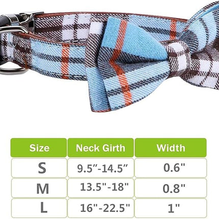 Faleela Soft &Comfy Bowtie Dog Collar,Detachable and Adjustable Bow Tie Collar,for Small Medium Large Pet (M, Blue)