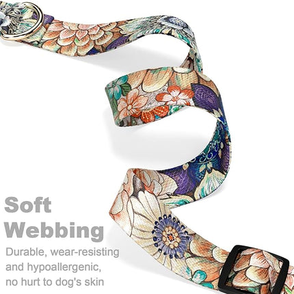 Rnivvi Dog Collar for Small Dogs, Cute Heavy Duty Adjustable Puppy Collar with Quick Release Buckle for Boy Girl & Female, Pet Accessories for Walking Running, S Length 3/4" Width, Colorful Mandala