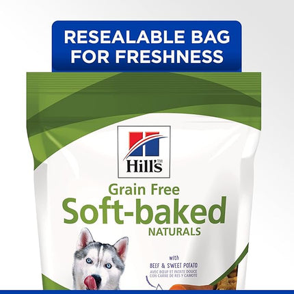 Hill's Grain Free Soft Baked Naturals, All Life Stages, Great Taste, Dog Treats, Beef & Sweet Potato, 8 oz Bag