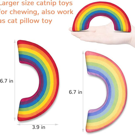 Christmas Catnip Toys for Indoor Cats Kitten, Xmas Kitty Toys Kicker Pillow 2Pcs, Interactive Cat Nip Chew Teeth Cleaning Toy for All Pet Breed