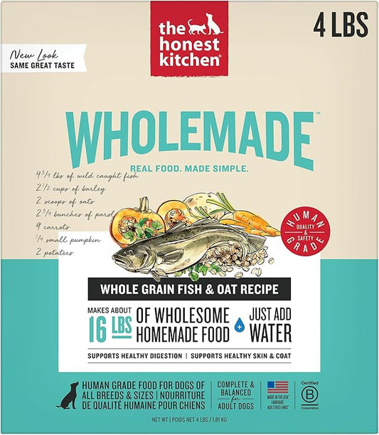 The Honest Kitchen Wholemade™ Whole Grain Fish & Oats Dog Food, 4 lb Box