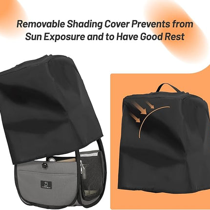 Bird Carrier for Travel with Clear Windows, Breathable Safe Fabric, Lightweight Small Bird Cage with Tray, Stand and Feeder, Portable Pet Bag for Parrot, Vet Visit, Outdoor, Small Animals