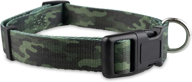 Limeloot Camo Dog Collar, Adjustable Camouflage Pattern Dog Collar for Male and Female Dogs, Medium