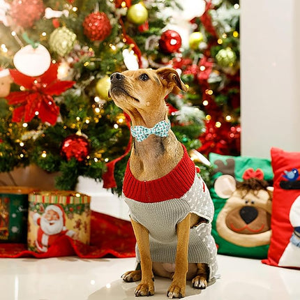 ARING PET Christmas Dog Collar with Bow, Cute Xmas Green Christmas Tree Bowtie Pet Collars for Puppy Small Medium Large Girl Boy Dogs-S