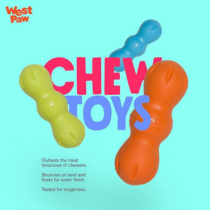 WEST PAW Zogoflex Rumpus Dog Chew Toy – Floatable Toy for Dogs, Aggressive Chewers – Puppy Chewing Toys for Catch, Fetch – Recyclable, Dishwasher-Safe, Small 5.25", Tangerine